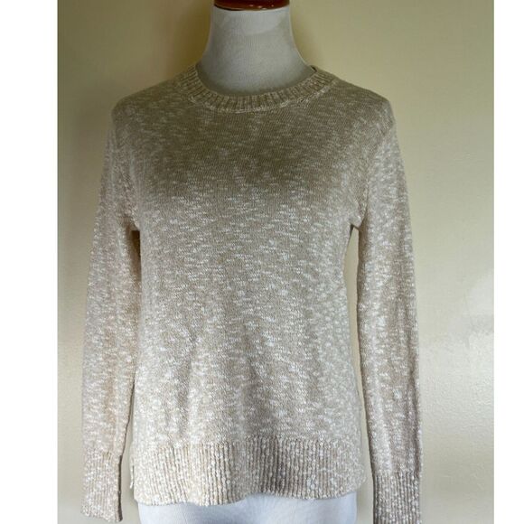 Women's J. Crew‎ Lightweight Tan & White Sweater #BQ689 - Size XXS - Picture 1 of 6